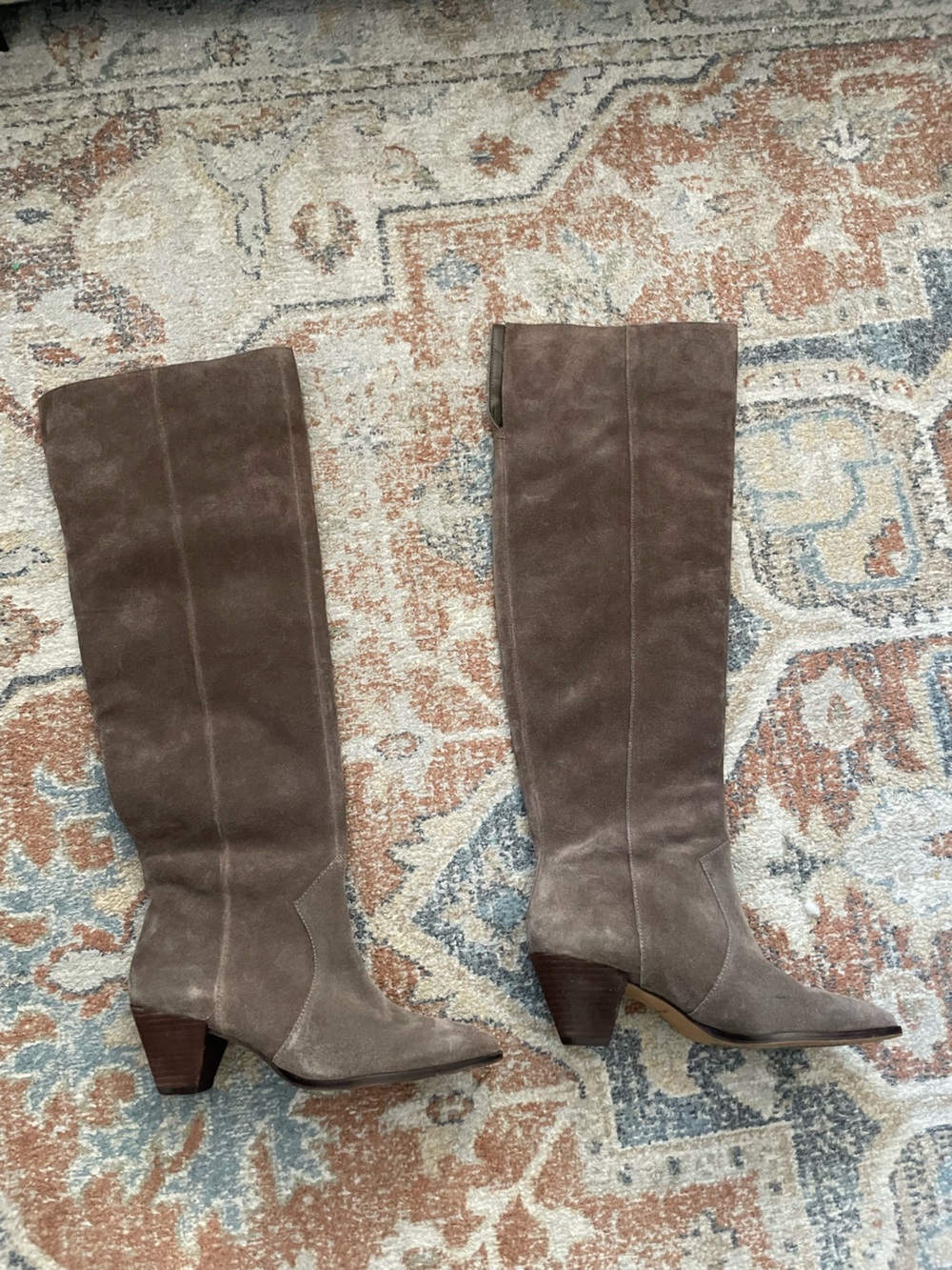 Women's Vince Camuto Knee-High Suede Boots - Taupe 8